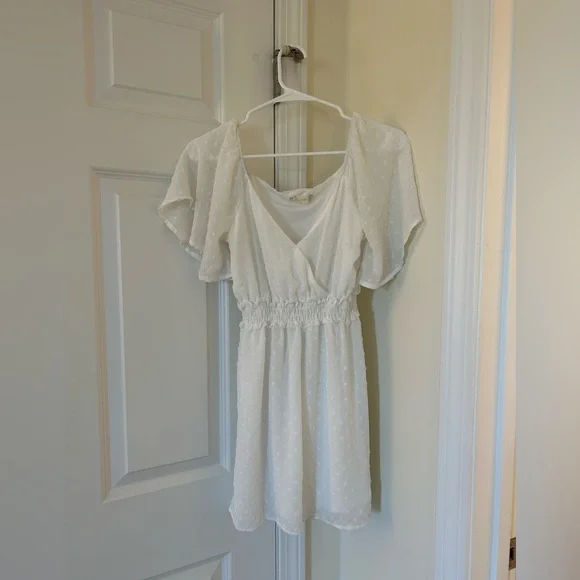 white flowy dress mini Liora Mini Dress in White